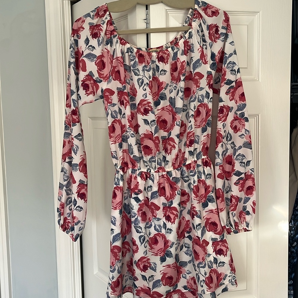 Show me your Mumu long sleeve floral mini dress